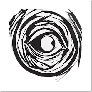 Abstract Monochrome Vortex Design No. 544 Posters and Art